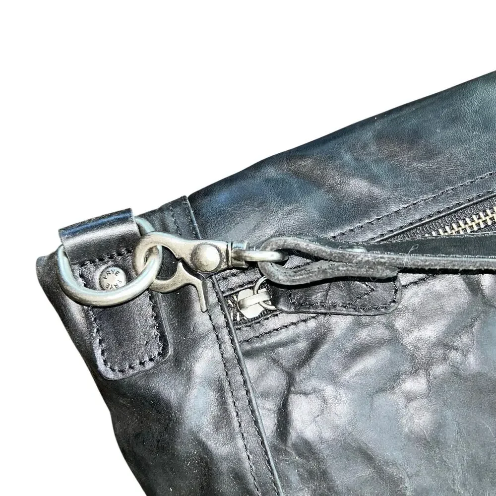 New Frye black leather messenger bag